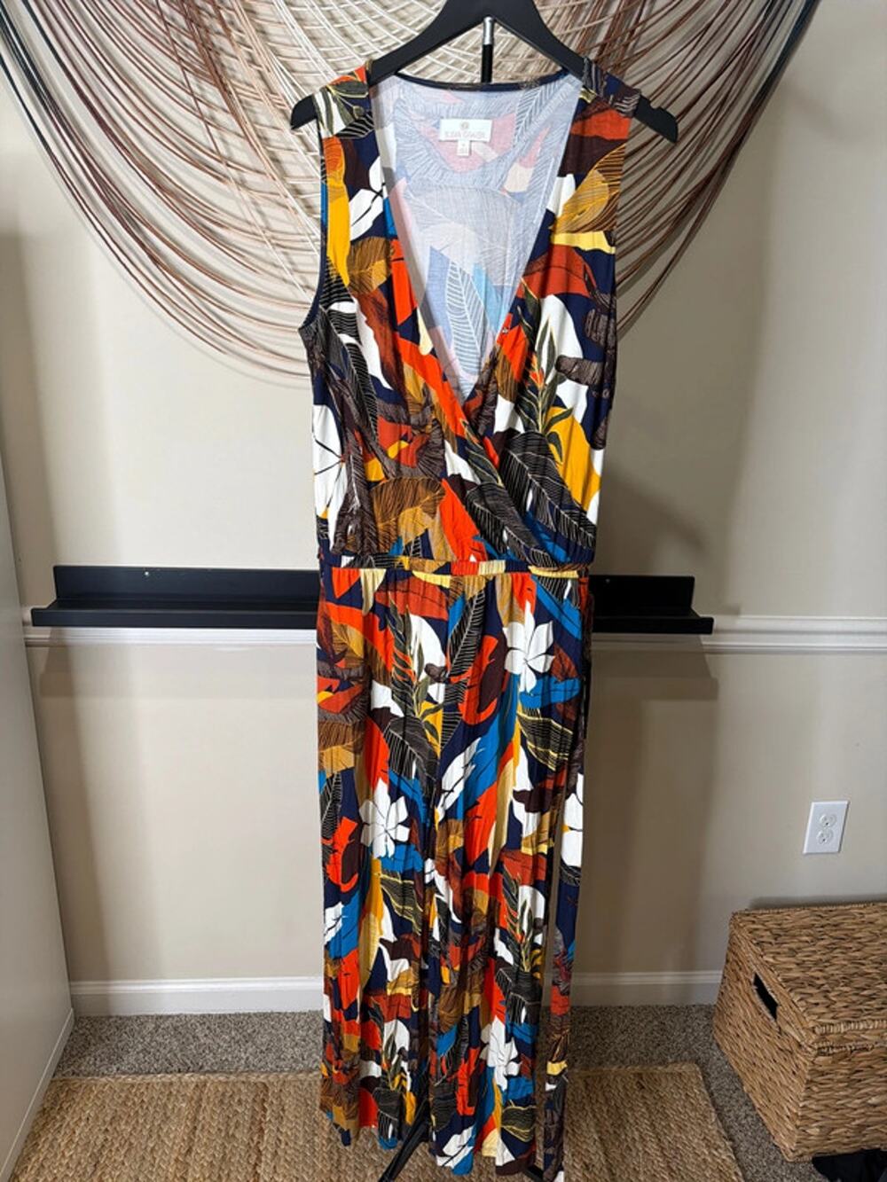 Susan Graver V-neck sleeveless jumpsuit M EUC 3153